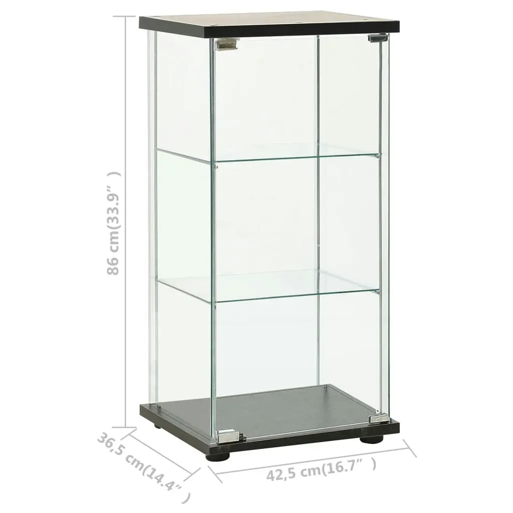 Storage Cabinet Tempered Glass Black 322798