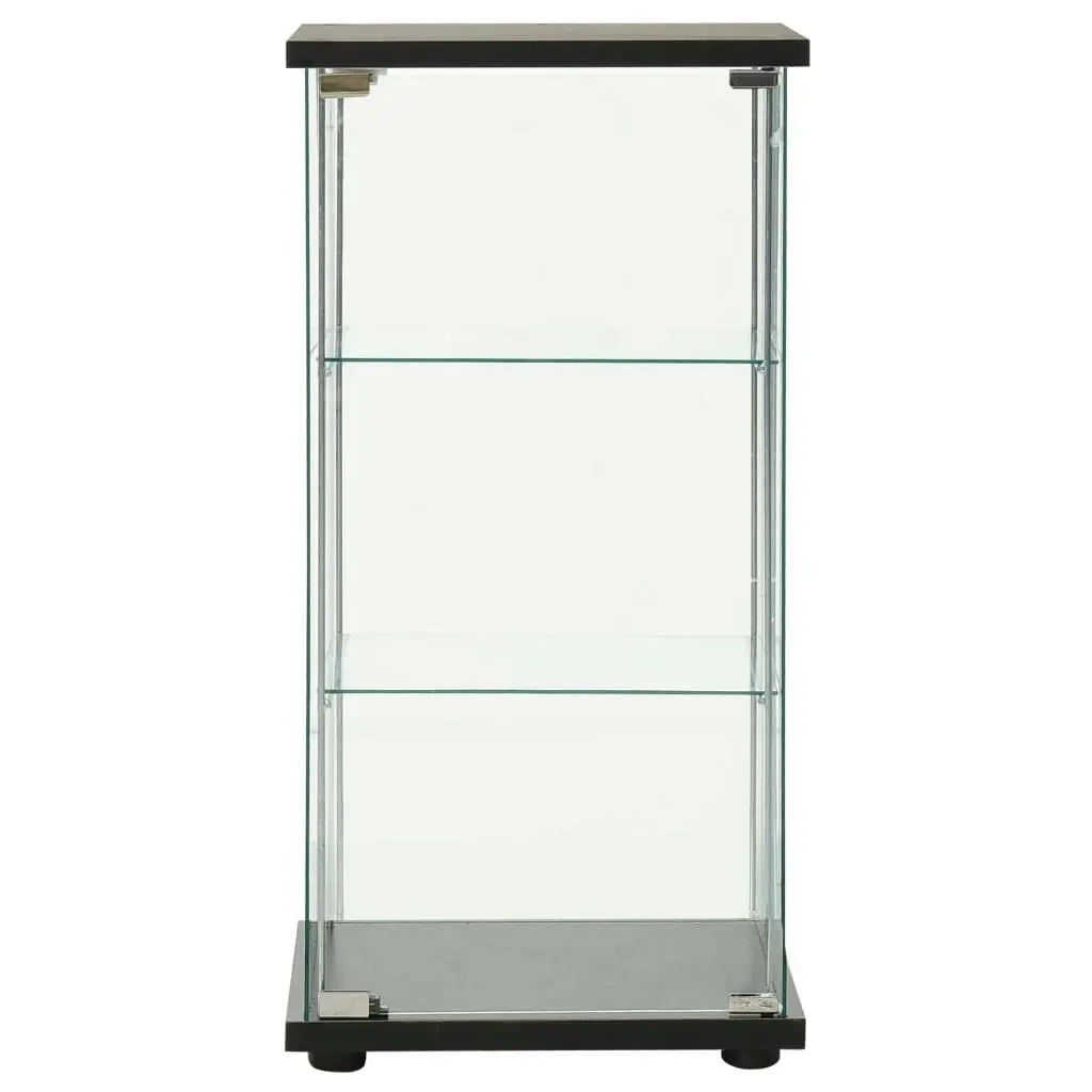 Storage Cabinet Tempered Glass Black 322798