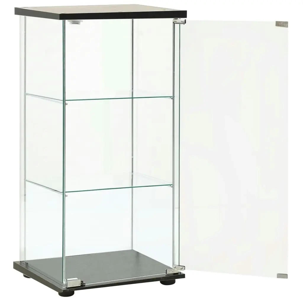 Storage Cabinet Tempered Glass Black 322798