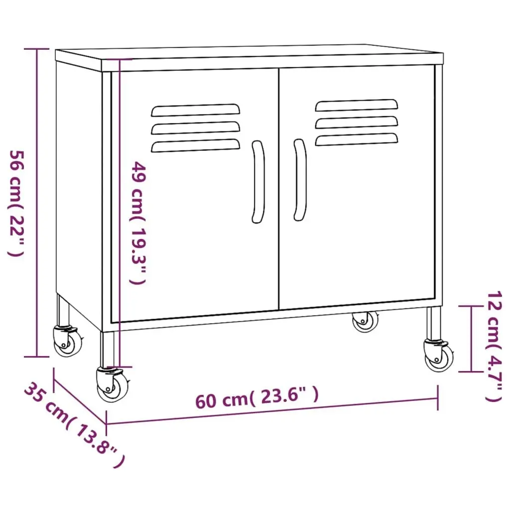 Storage Cabinet White 60x35x56 cm Steel 336269