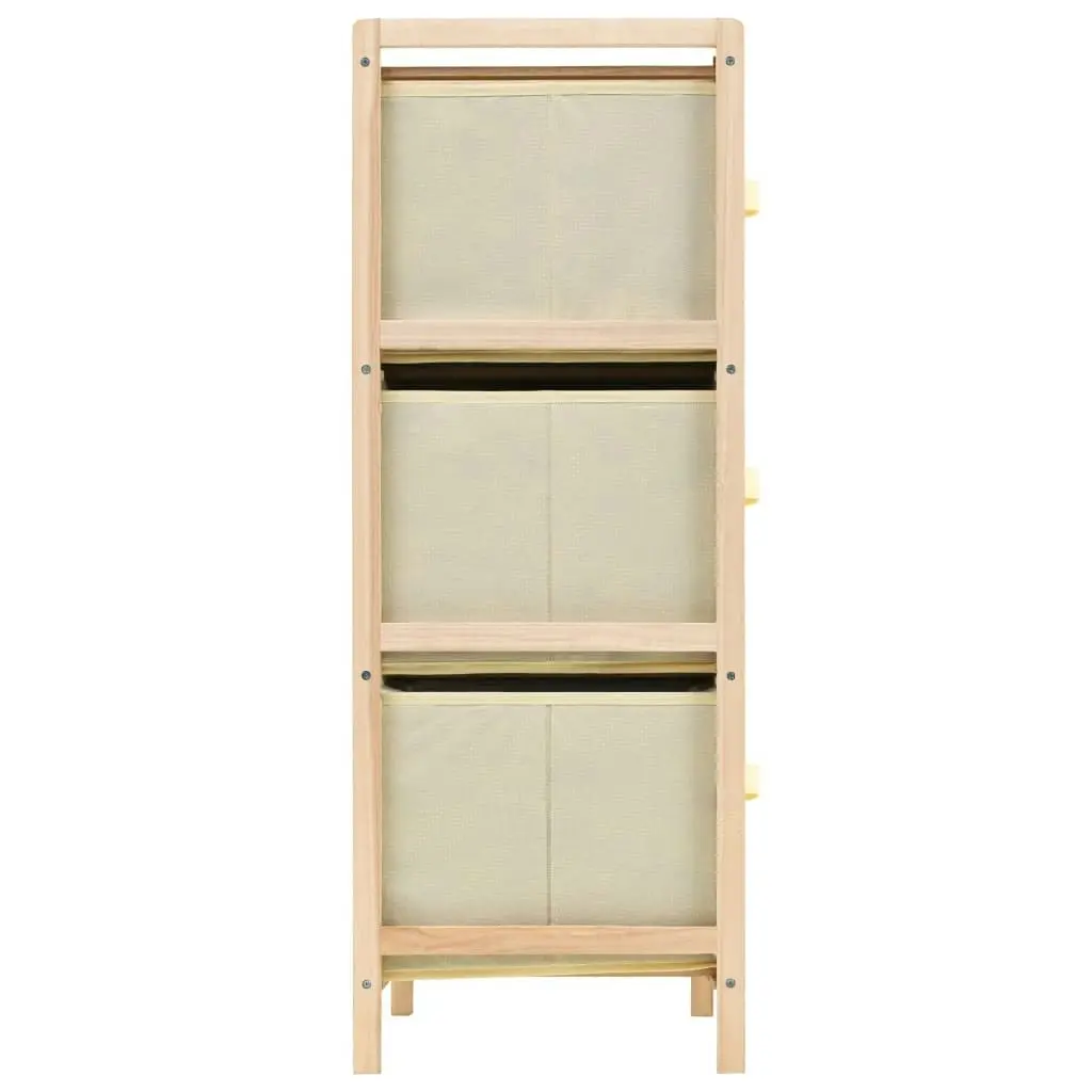 Storage Rack with 6 Fabric Baskets Cedar Wood Beige 246439