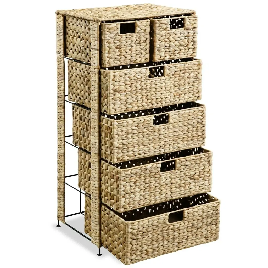 Storage Unit with 6 Baskets 47x37x100 cm Water Hyacinth 245493