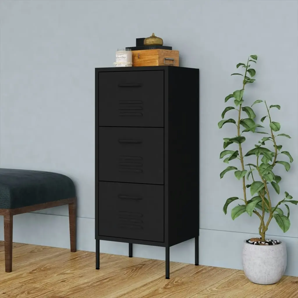 Storage Cabinet Black 42.5x35x101.5 cm Steel 336187