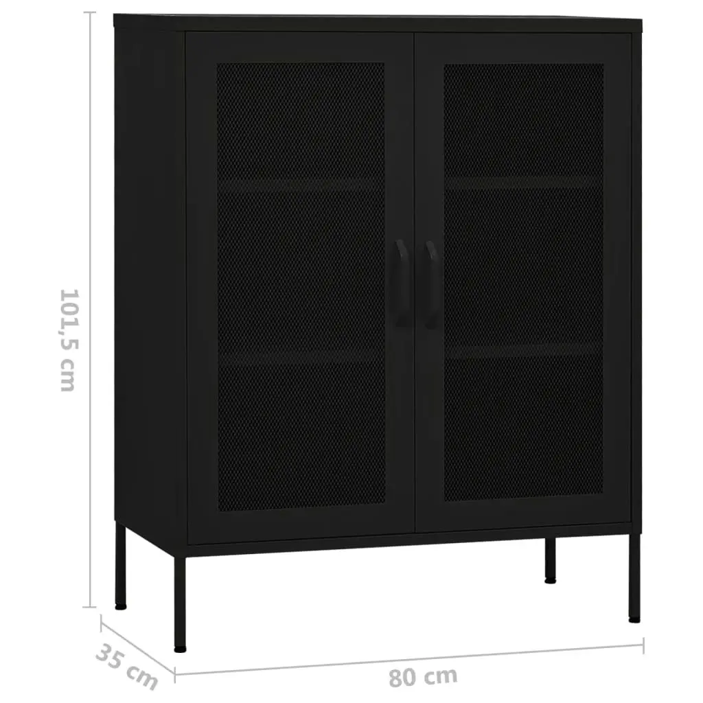 Storage Cabinet Black 80x35x101.5 cm Steel 336178