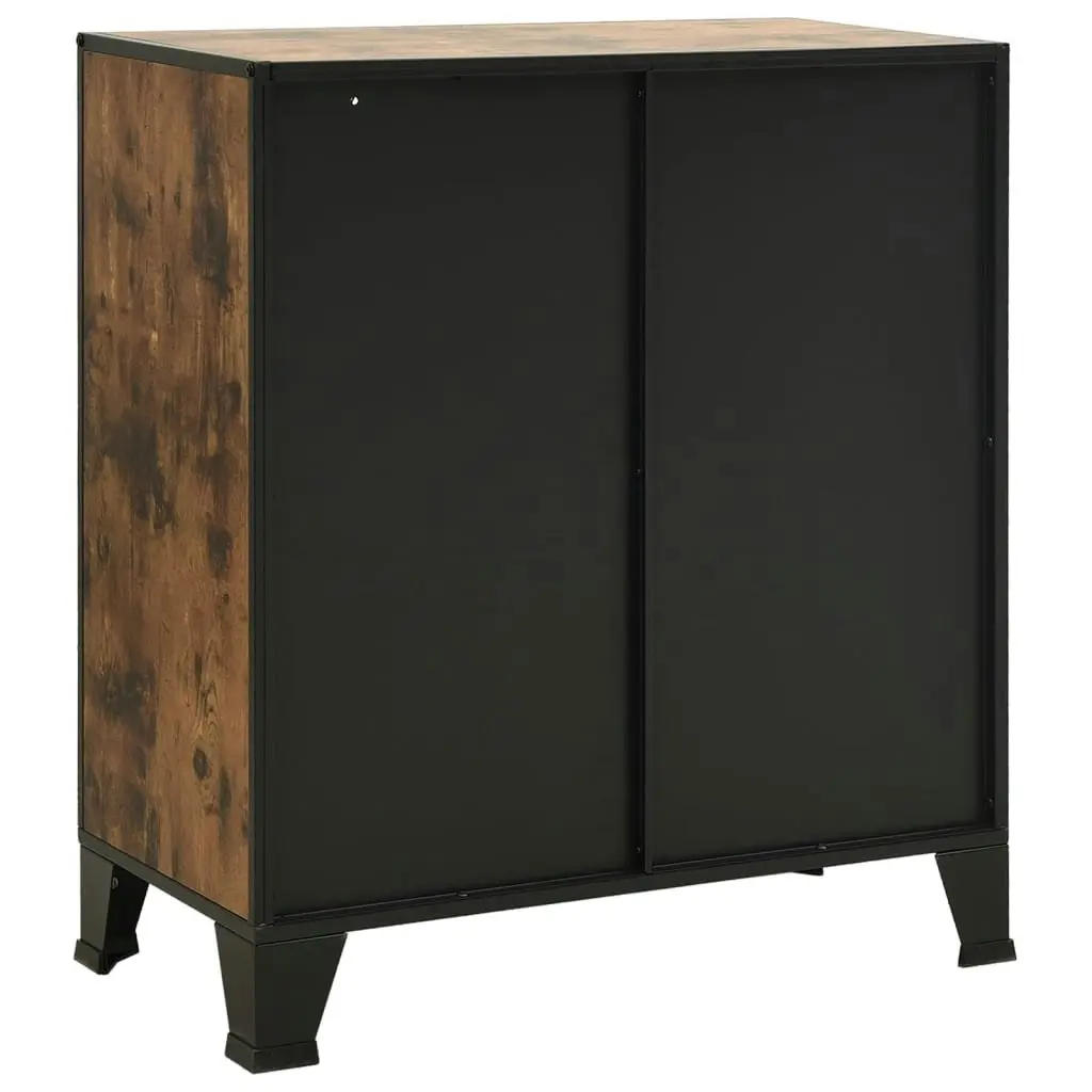 Storage Cabinet Rustic Brown 72x36x82 cm Metal and MDF 335911