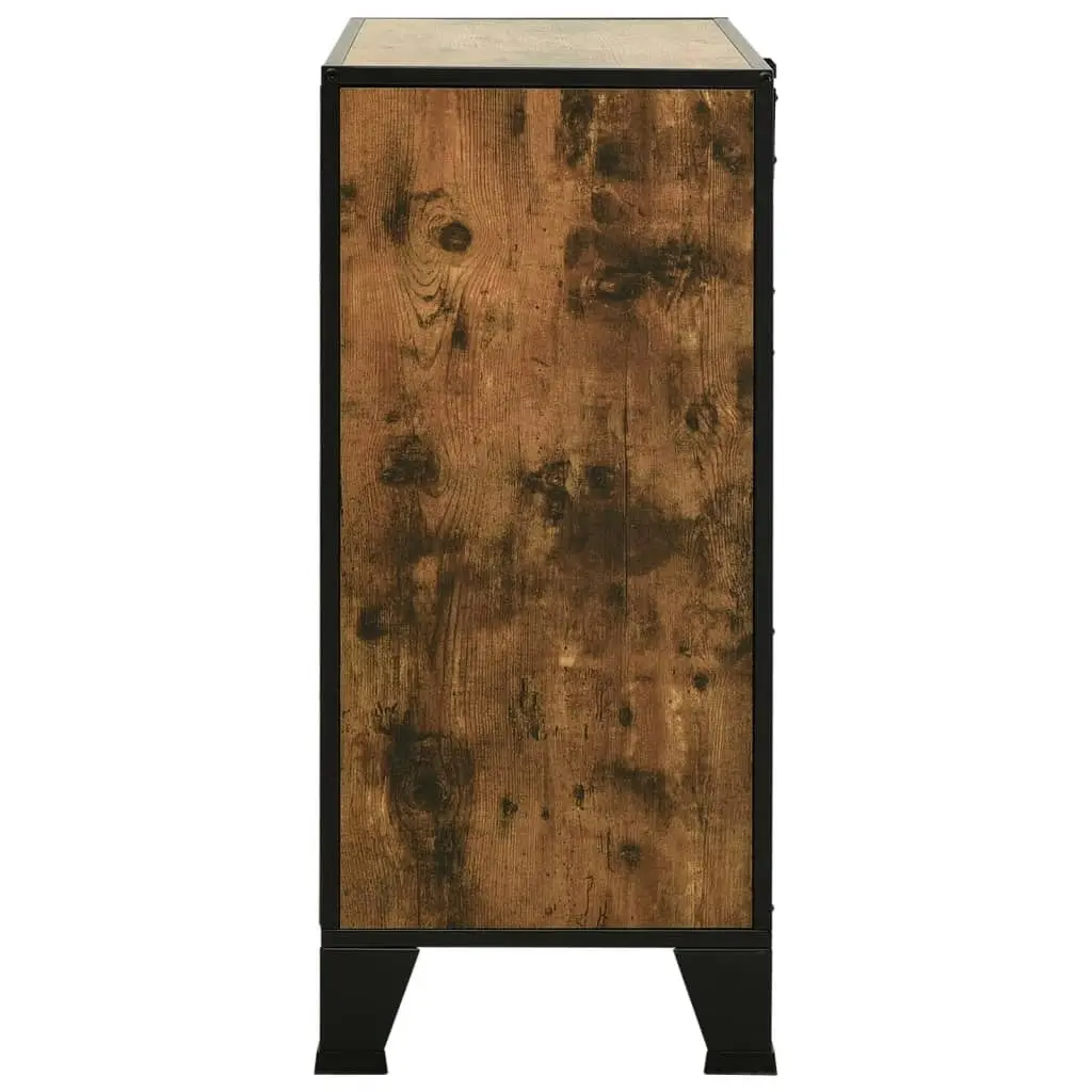 Storage Cabinet Rustic Brown 72x36x82 cm Metal and MDF 335911