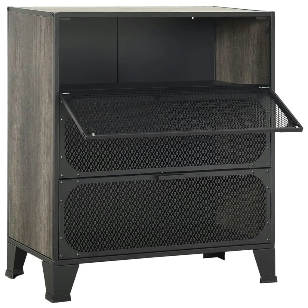 Storage Cabinet Grey 72x36x82 cm Metal and MDF 335912