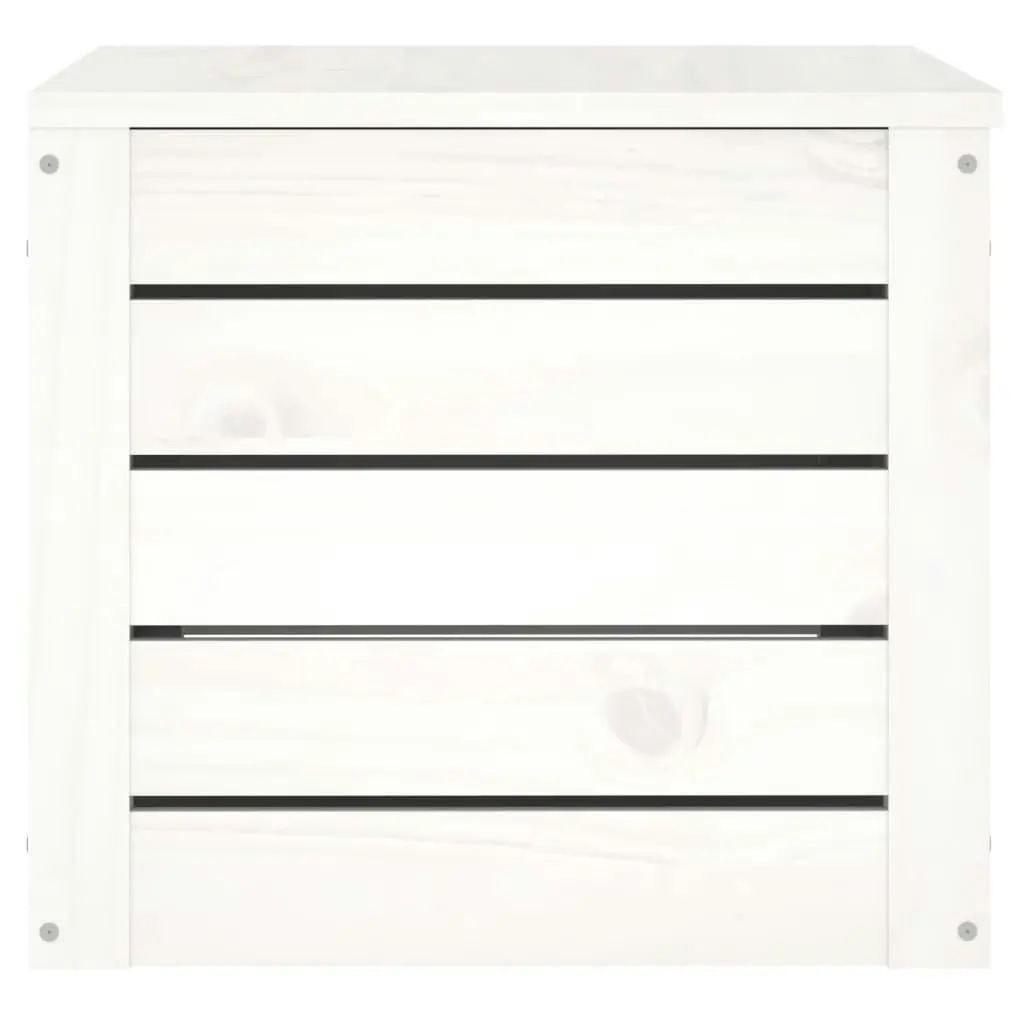 Storage Box White 59.5x36.5x33 cm Solid Wood Pine 823615