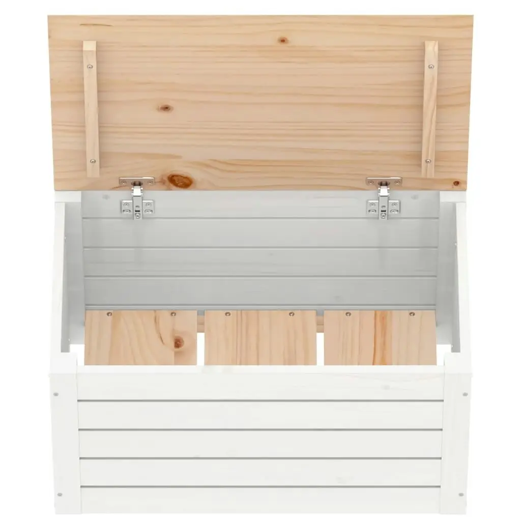 Storage Box White 59.5x36.5x33 cm Solid Wood Pine 823615