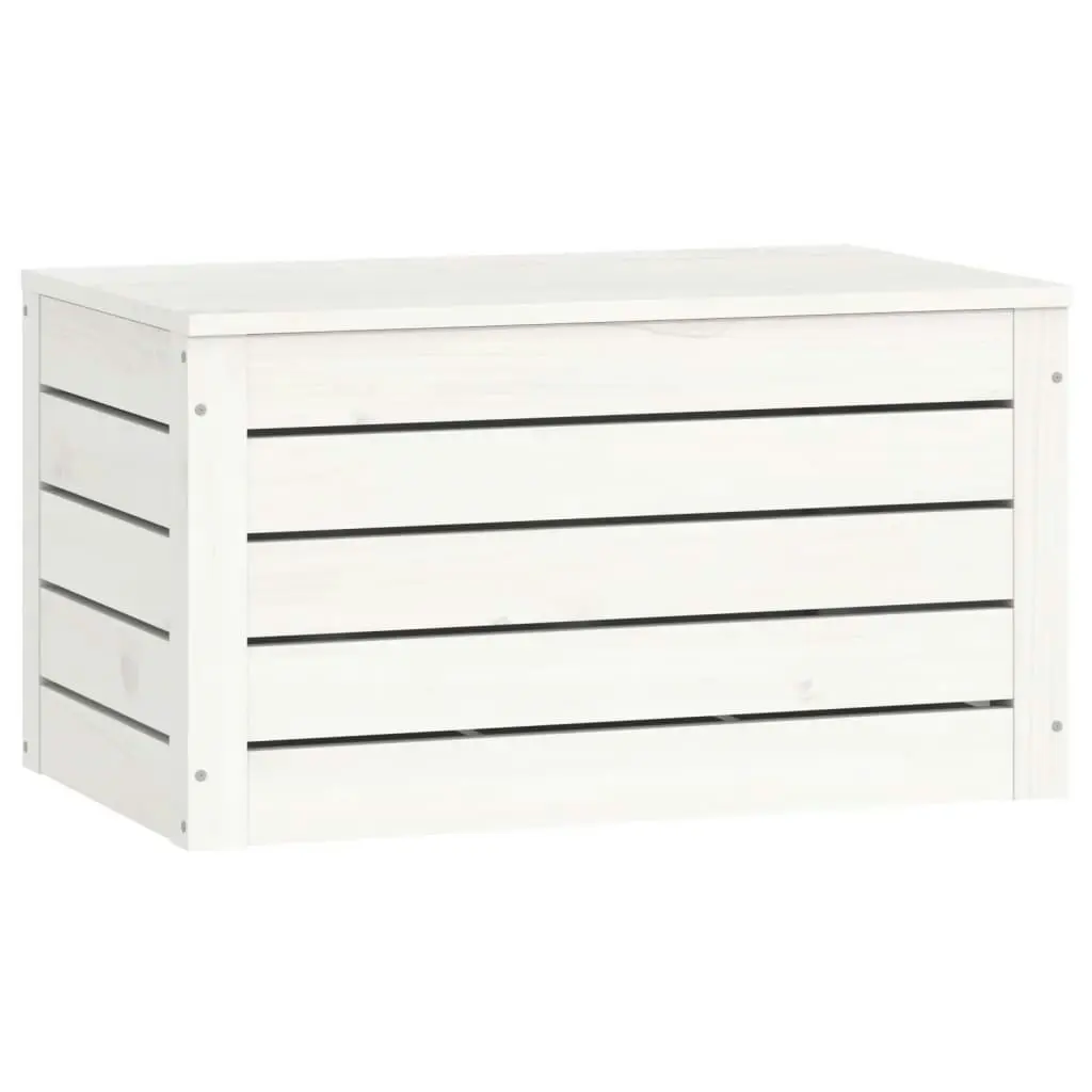 Storage Box White 59.5x36.5x33 cm Solid Wood Pine 823615