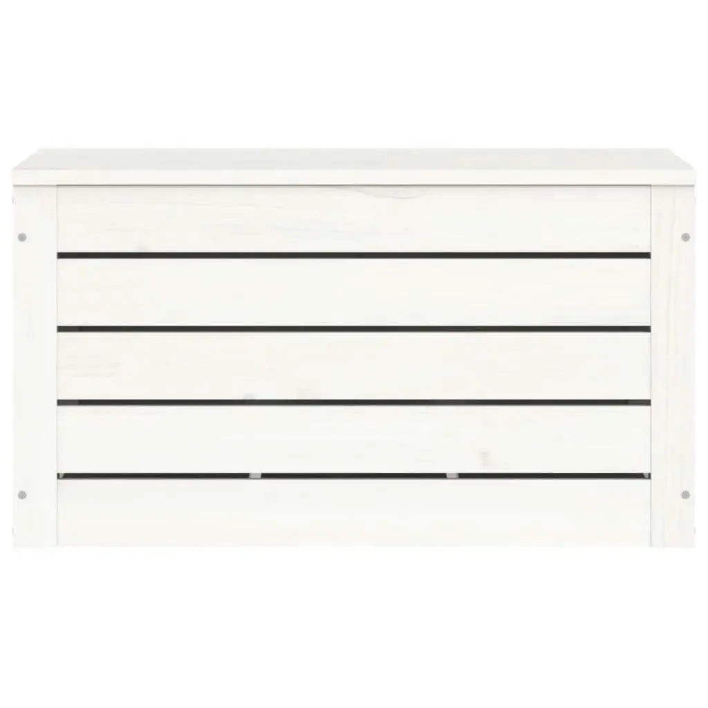 Storage Box White 59.5x36.5x33 cm Solid Wood Pine 823615