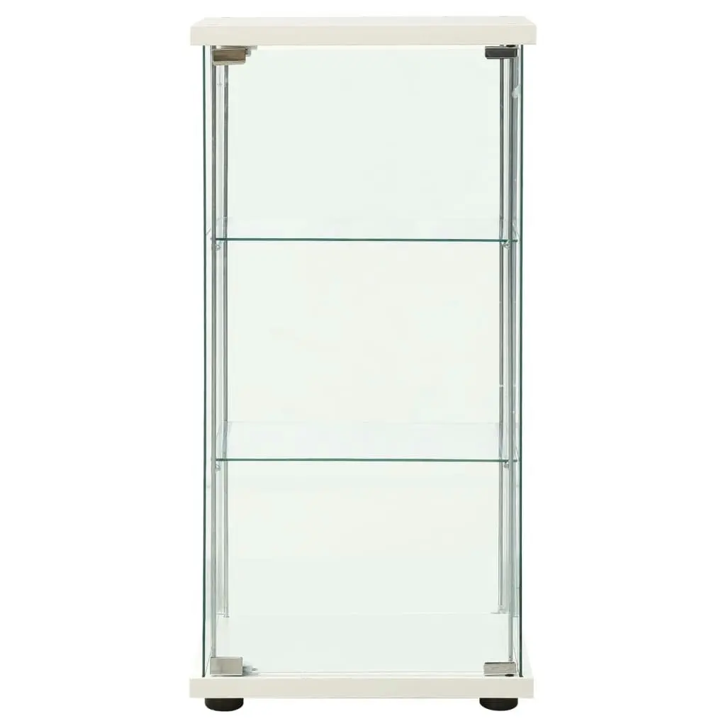 Storage Cabinet Tempered Glass White 322797