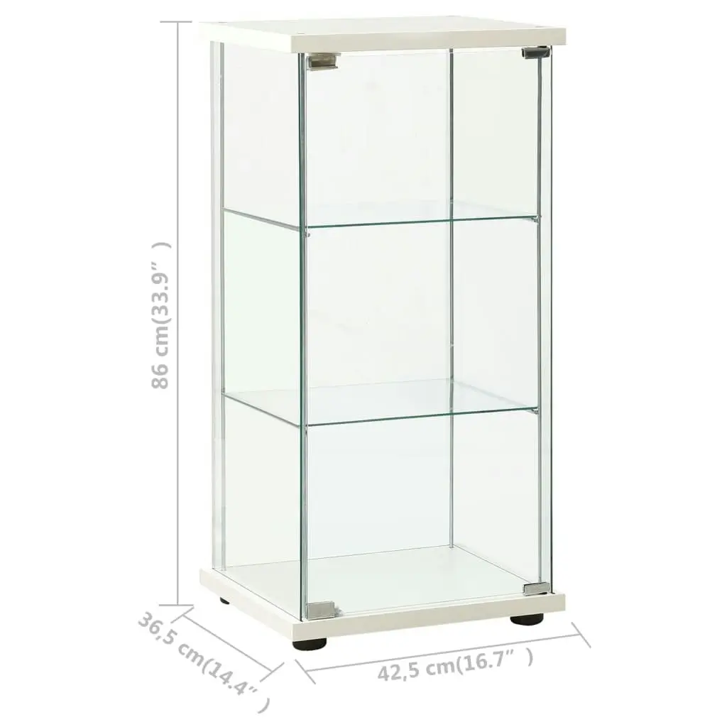 Storage Cabinet Tempered Glass White 322797