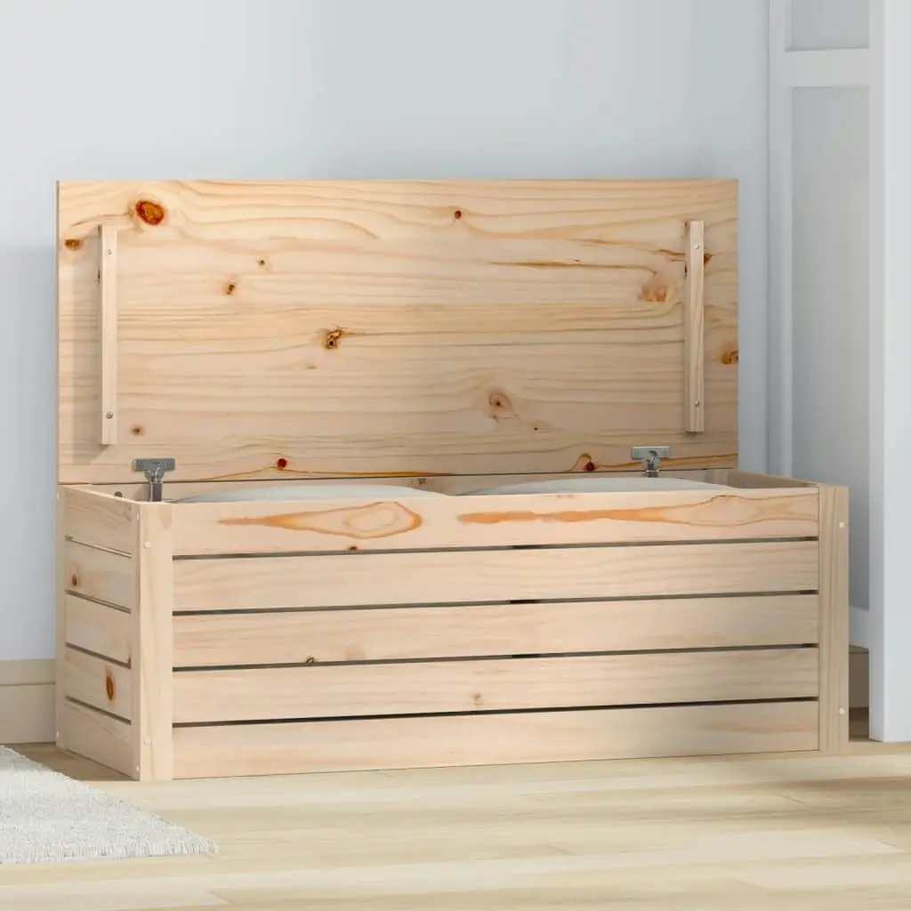 Storage Box 89x36.5x33 cm Solid Wood Pine 823619