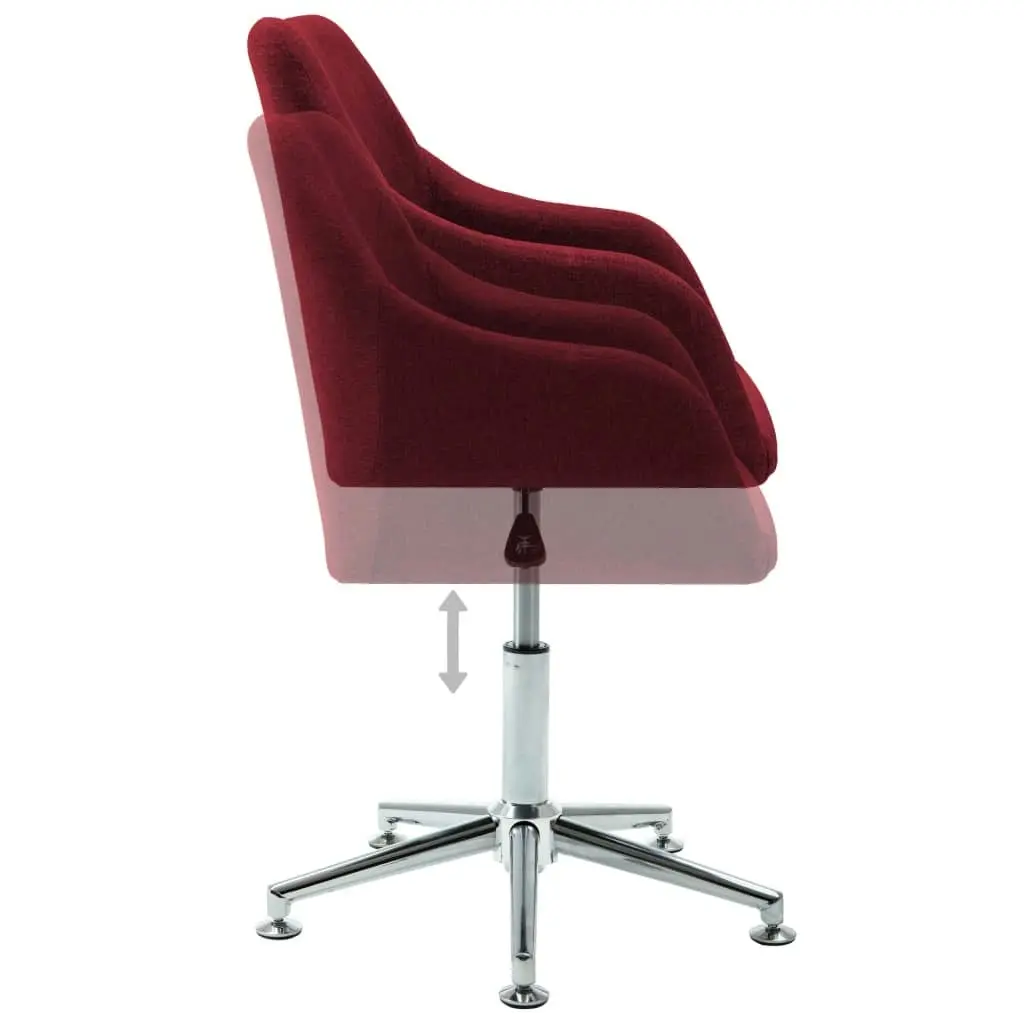 Swivel Office Chair Wine Red Fabric 278513