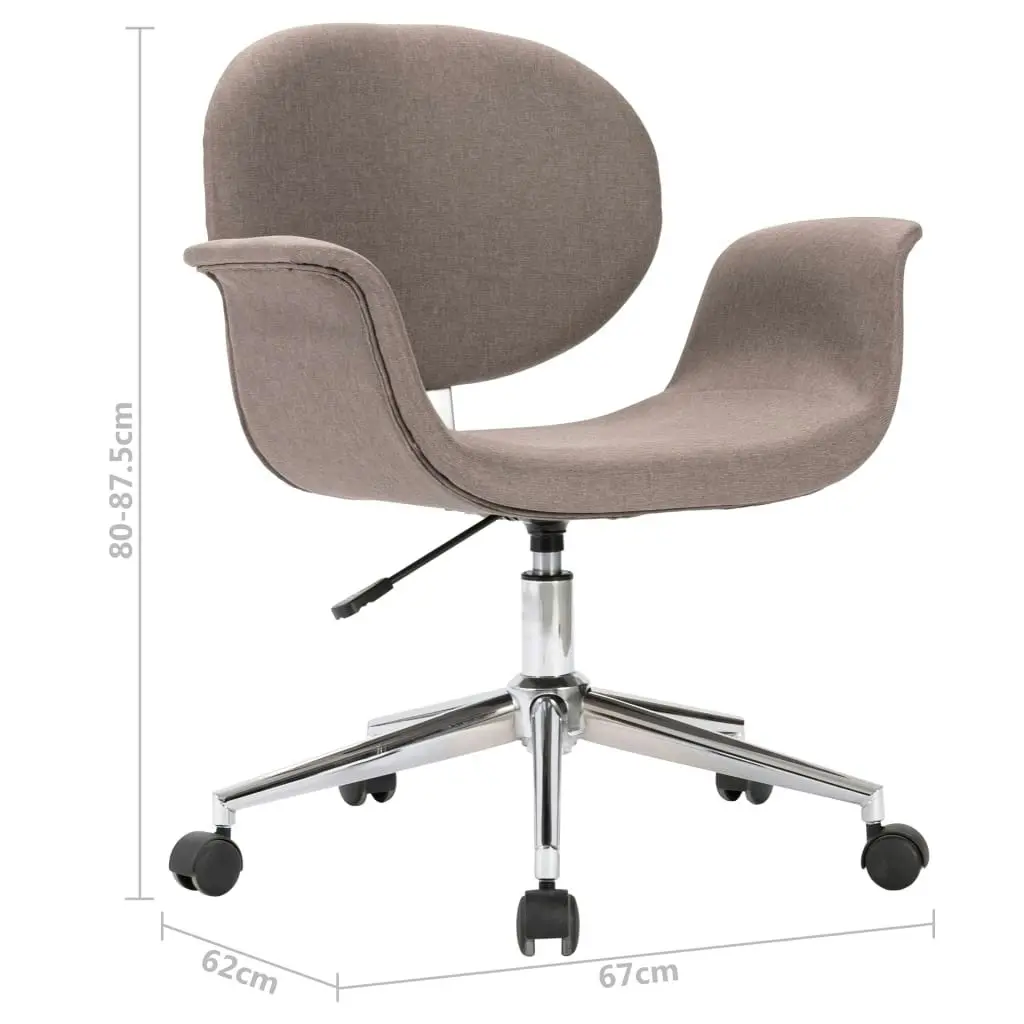 Swivel Office Chair Taupe Fabric 3054829