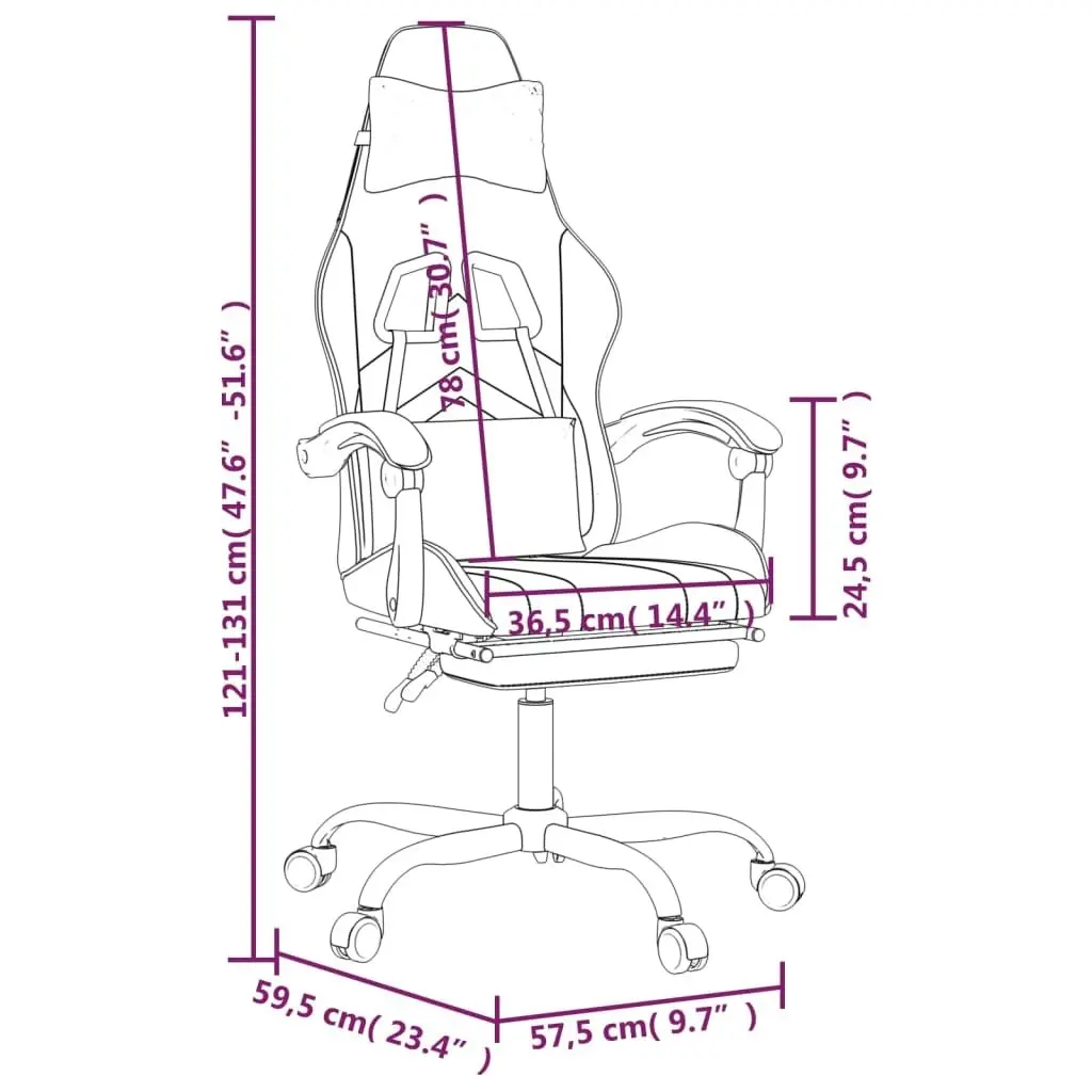 Swivel Gaming Chair with Footrest Black&Grey Faux Leather 349607