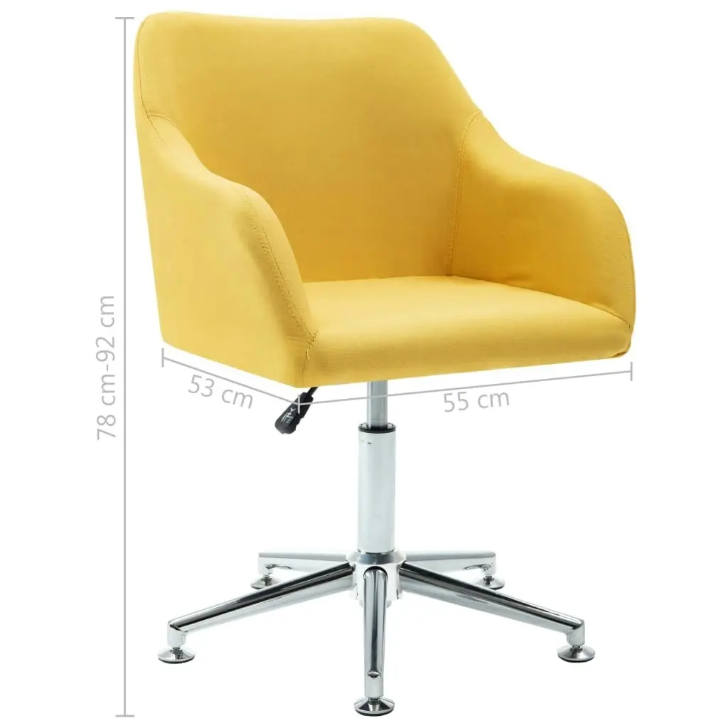 Swivel Office Chair Yellow Fabric 278512