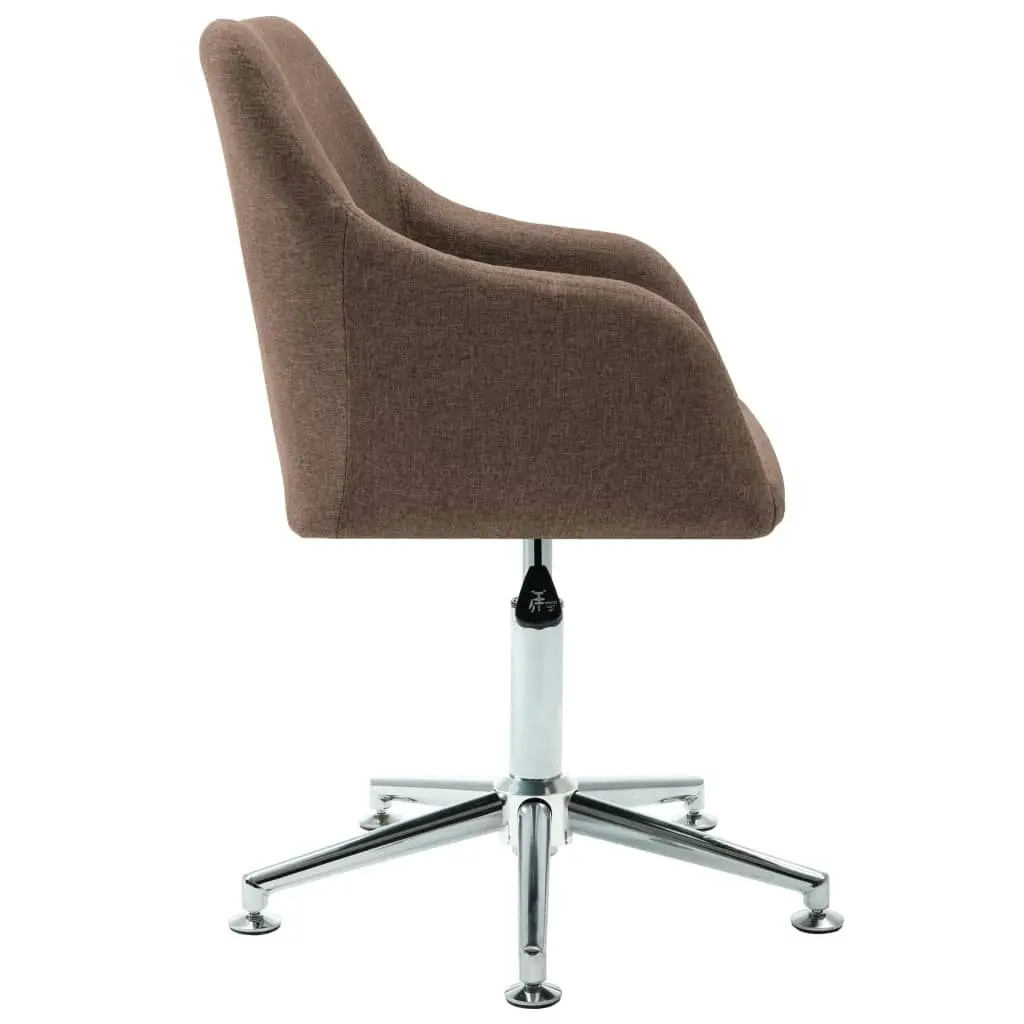 Swivel Office Chair Brown Fabric 278508