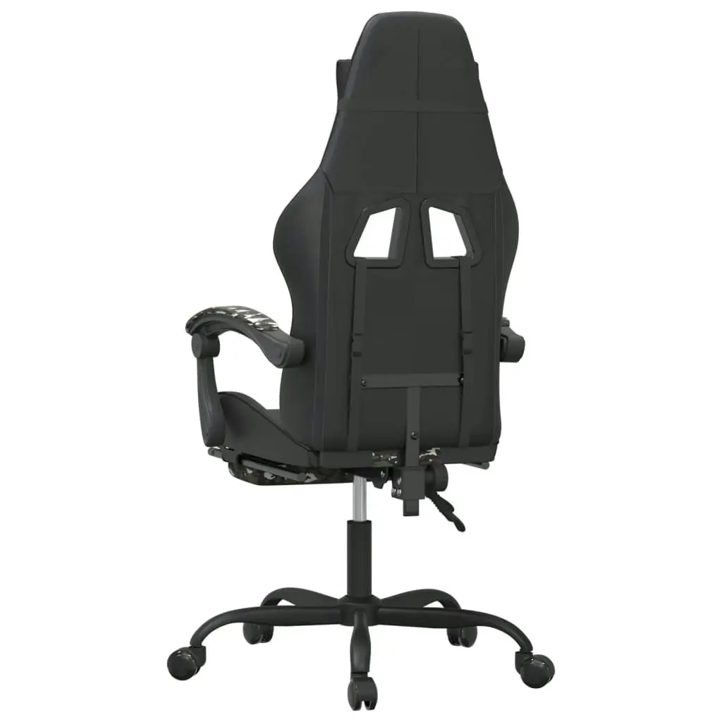 Swivel Gaming Chair with Footrest Black&Camouflage Faux Leather 349542