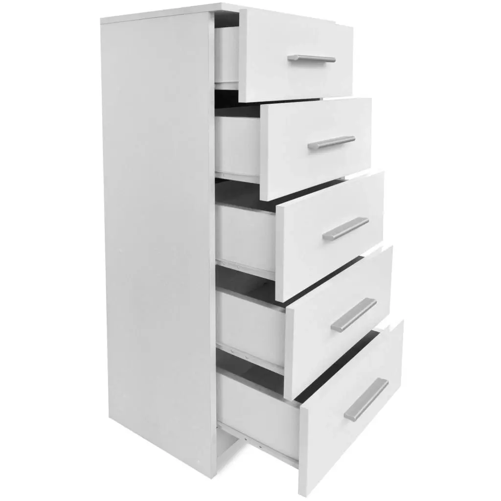 Tall Chest of Drawers Engineered Wood 41x35x106 cm White 244890