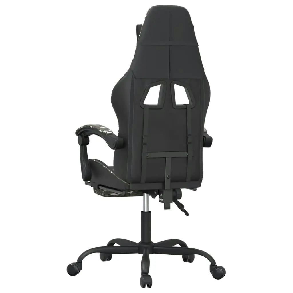 Swivel Gaming Chair with Footrest Black&Camouflage Faux Leather 349566