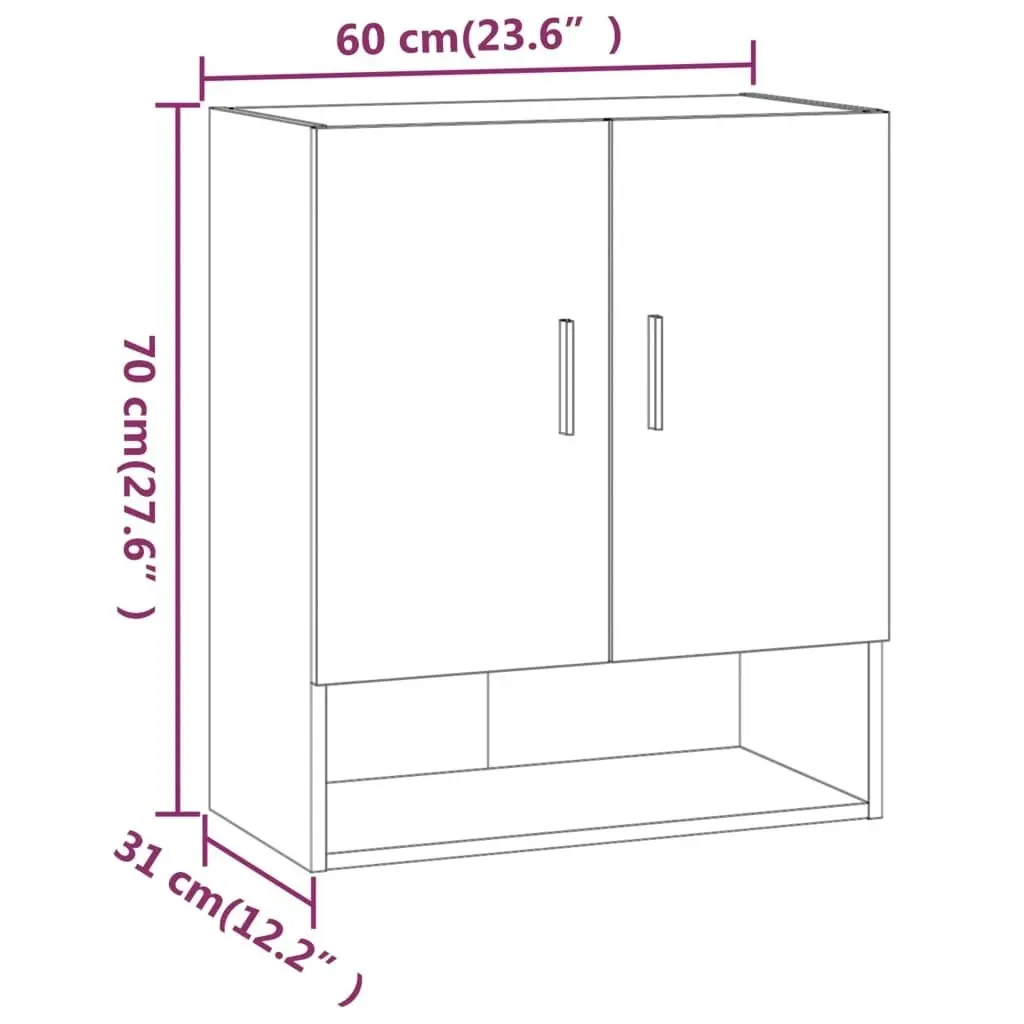 Wall Cabinet Black 60x31x70 cm Engineered Wood 812871