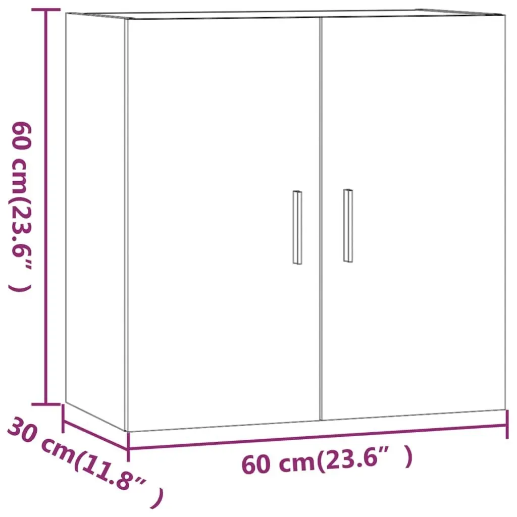 Wall Cabinet Black 60x30x60 cm Engineered Wood 812889