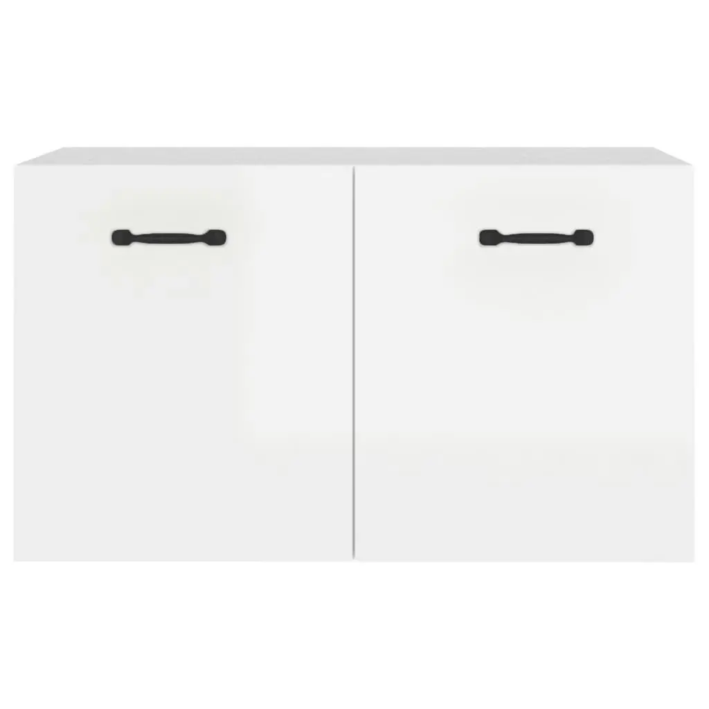 Wall Cabinet High Gloss White 60x 36.5x35 cm Engineered Wood 812921