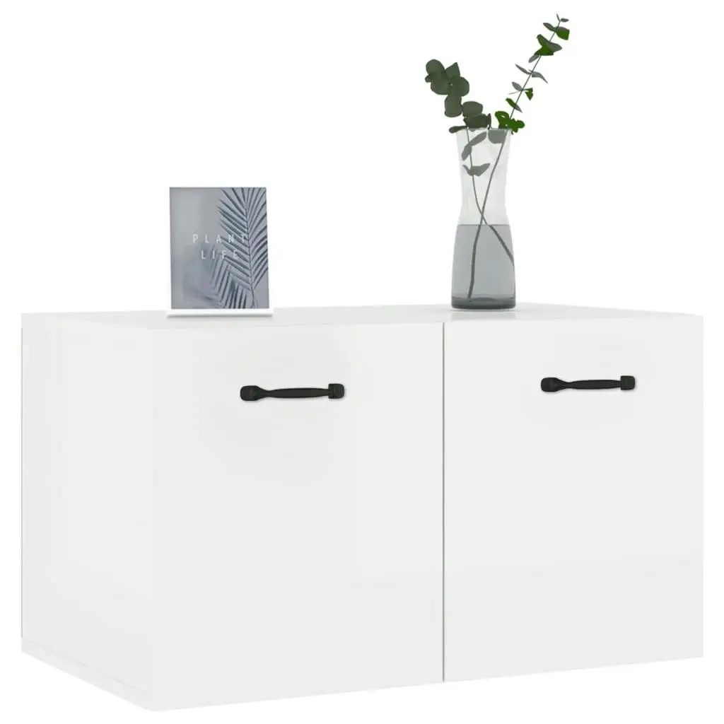 Wall Cabinet High Gloss White 60x 36.5x35 cm Engineered Wood 812921