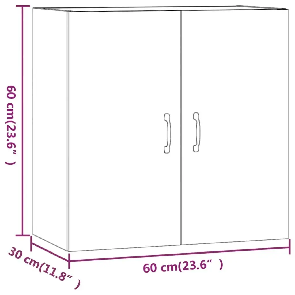 Wall Cabinet Smoked Oak 60x31x60 cm Engineered Wood 817594