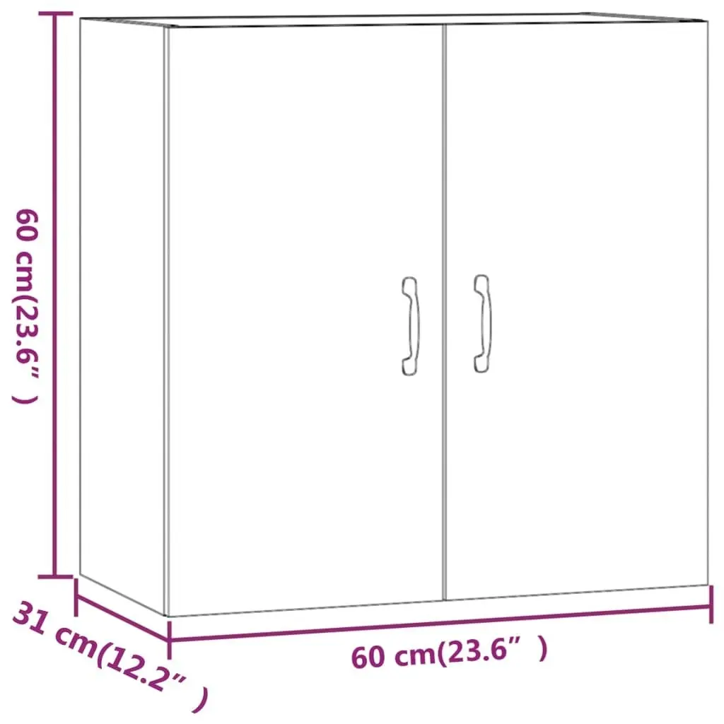 Wall Cabinet White 60x31x60 cm Engineered Wood 812897