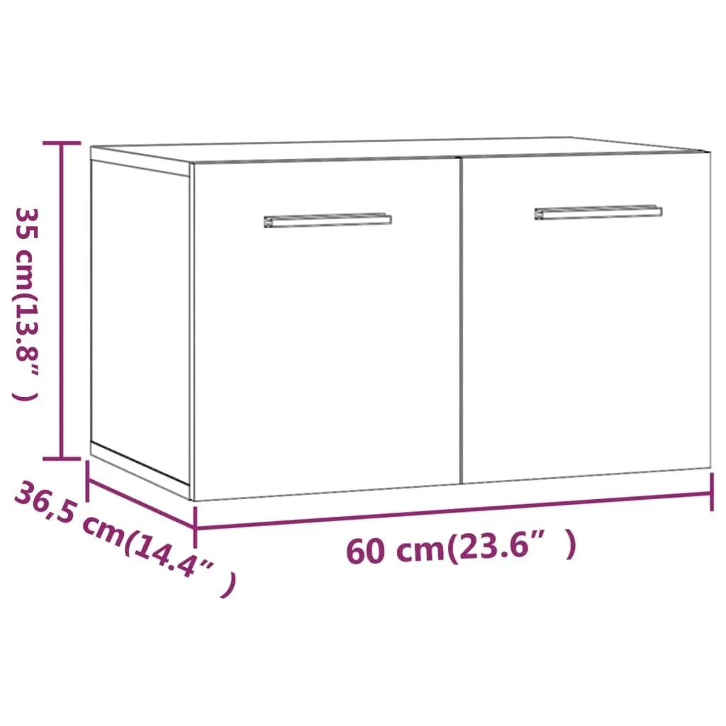 Wall Cabinet White 60x36.5x35 cm Engineered Wood 812906