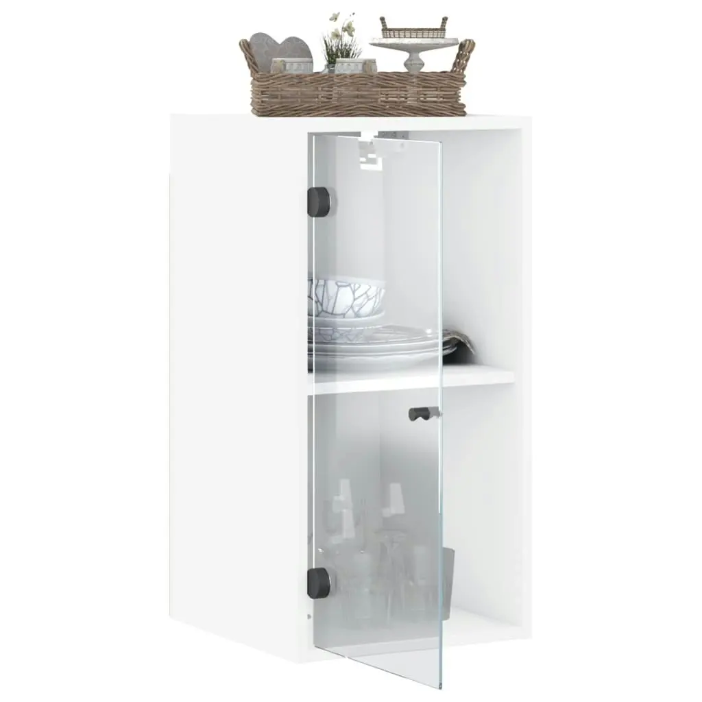 Wall Cabinet with Glass Doors White 35x37x68.5 cm 836476