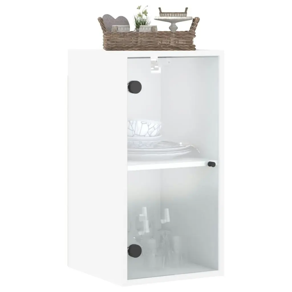 Wall Cabinet with Glass Doors White 35x37x68.5 cm 836476