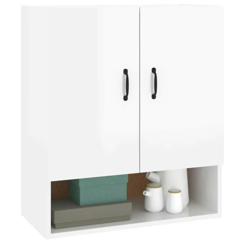 Wall Cabinet High Gloss White 60x31x70 cm Engineered Wood 812885