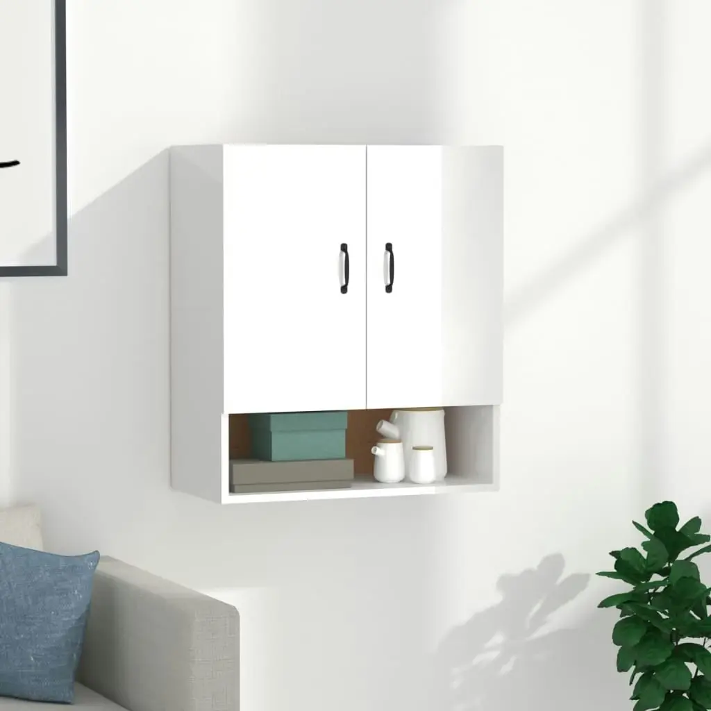 Wall Cabinet High Gloss White 60x31x70 cm Engineered Wood 812885