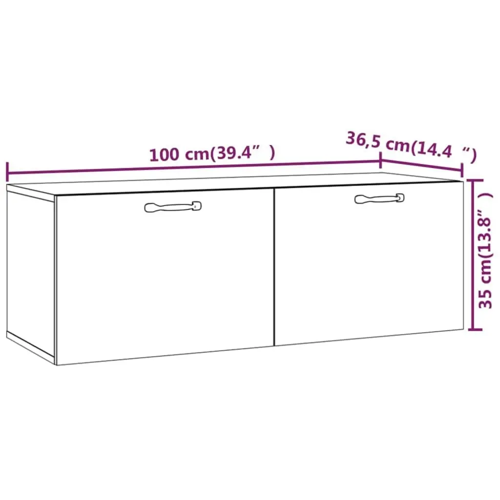 Wall Cabinet White 100x36.5x35 cm Engineered Wood 812951