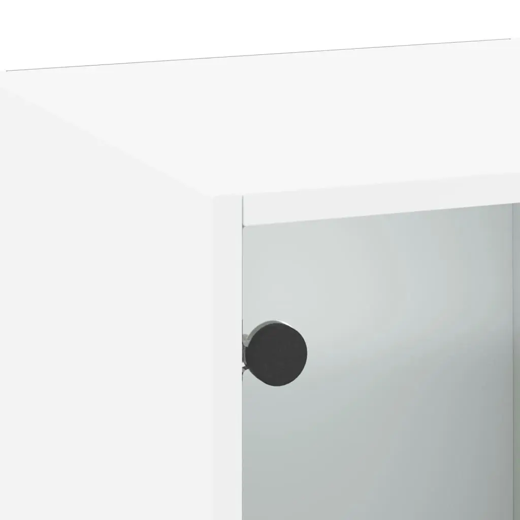 Wall Cabinet with Glass Doors White 35x37x100 cm 836483