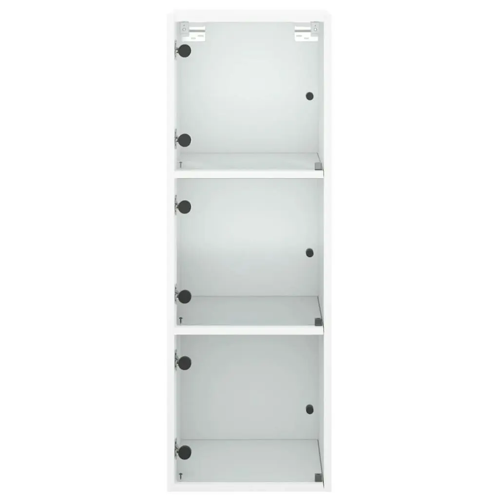 Wall Cabinet with Glass Doors White 35x37x100 cm 836483