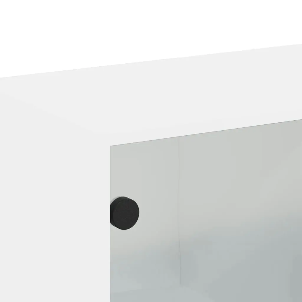 Wall Cabinet with Glass Doors White 68x37x68.5 cm 836490