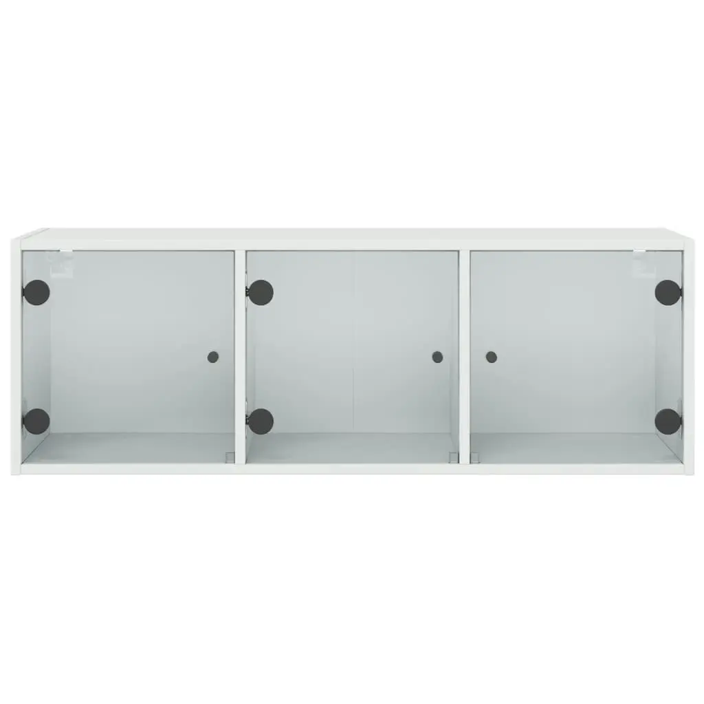 Wall Cabinet with Glass Doors White 102x37x35 cm 836511