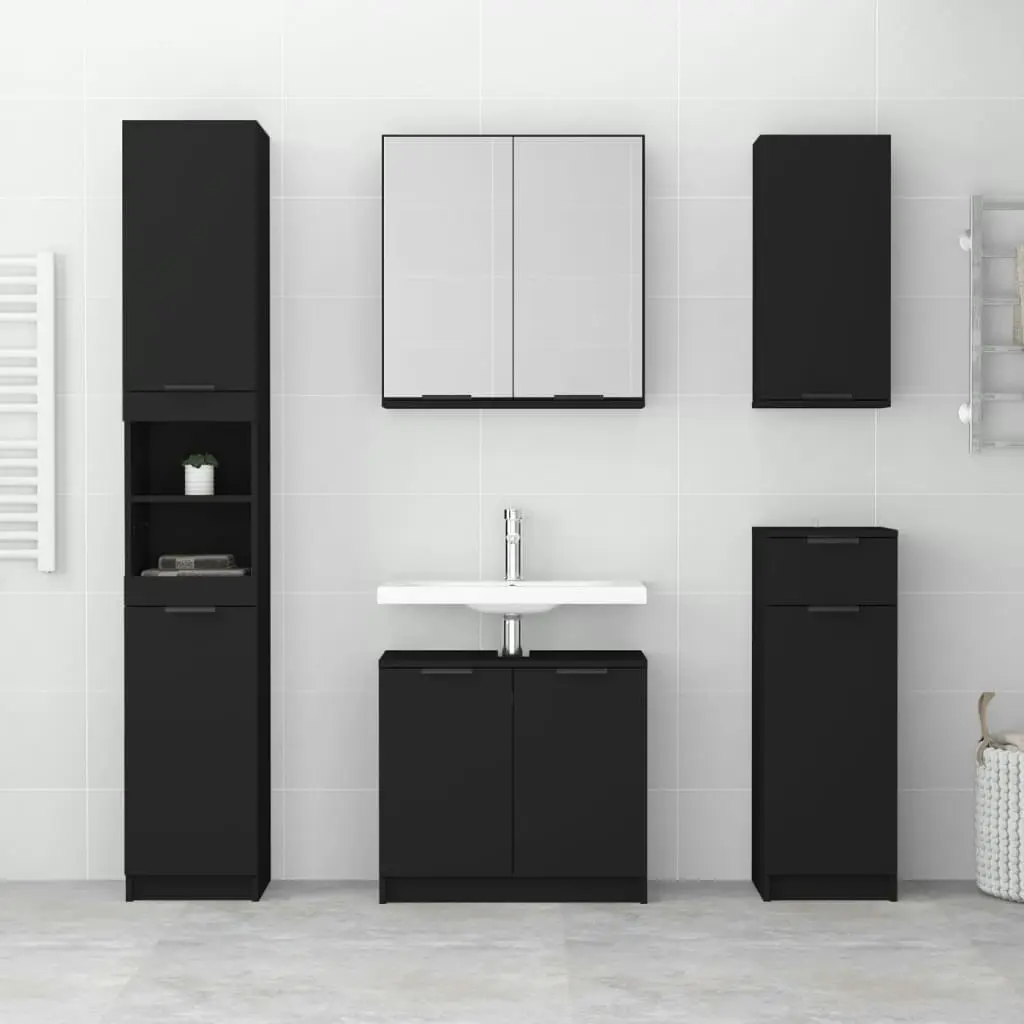 Wall-mounted Bathroom Cabinet Black 32x20x67 cm 811296