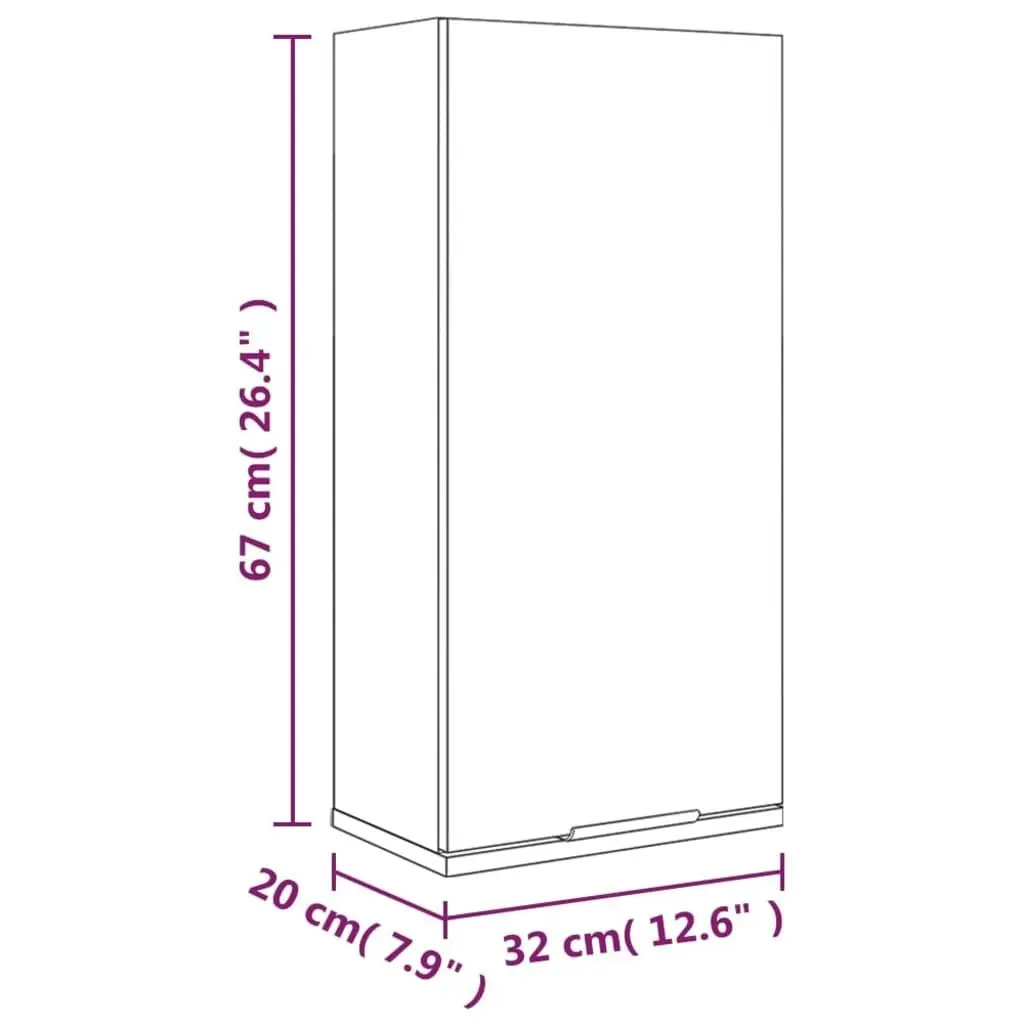 Wall-mounted Bathroom Cabinet White 32x20x67 cm 811295