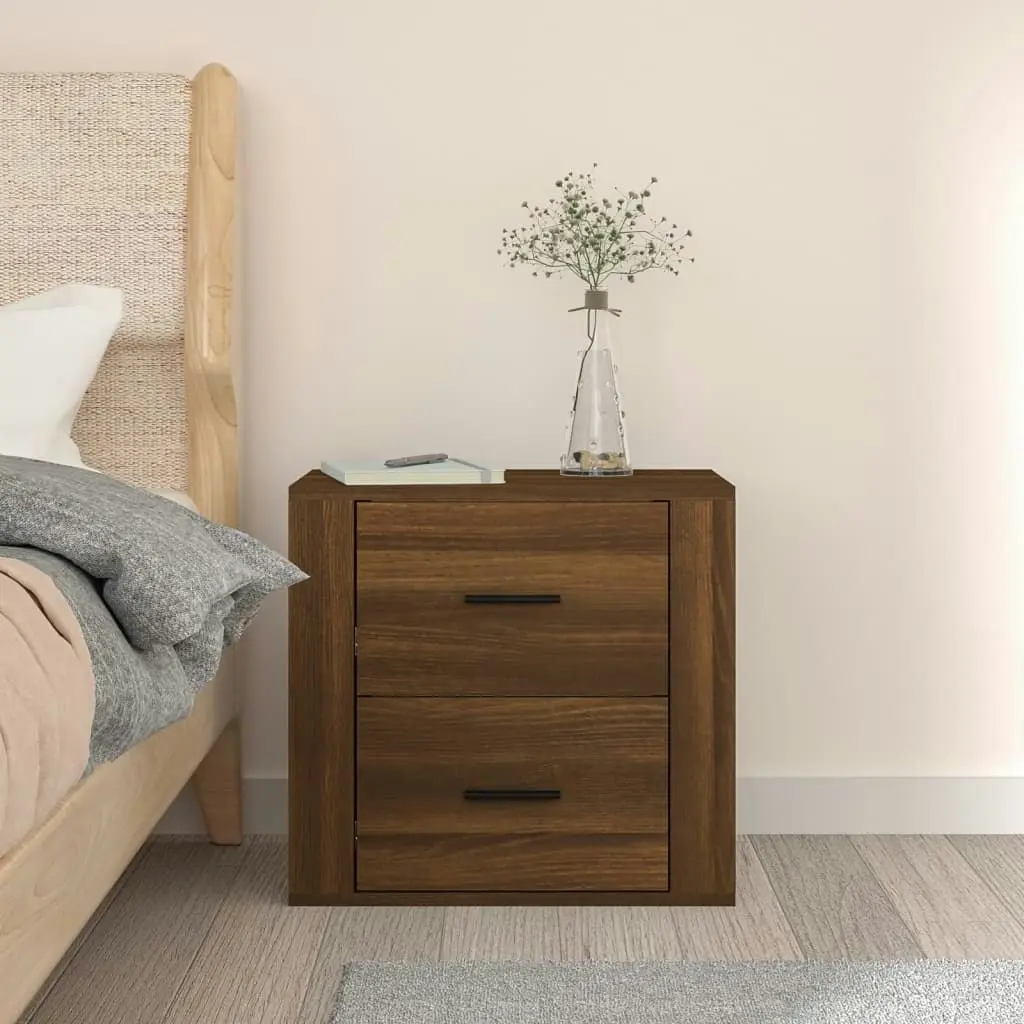 Wall-mounted Bedside Cabinet Brown Oak 50x36x47 cm 816863