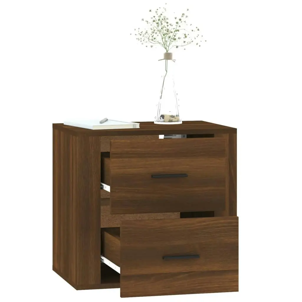 Wall-mounted Bedside Cabinet Brown Oak 50x36x47 cm 816863