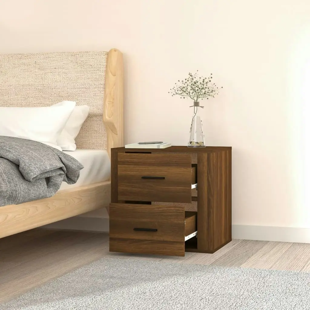 Wall-mounted Bedside Cabinet Brown Oak 50x36x47 cm 816863