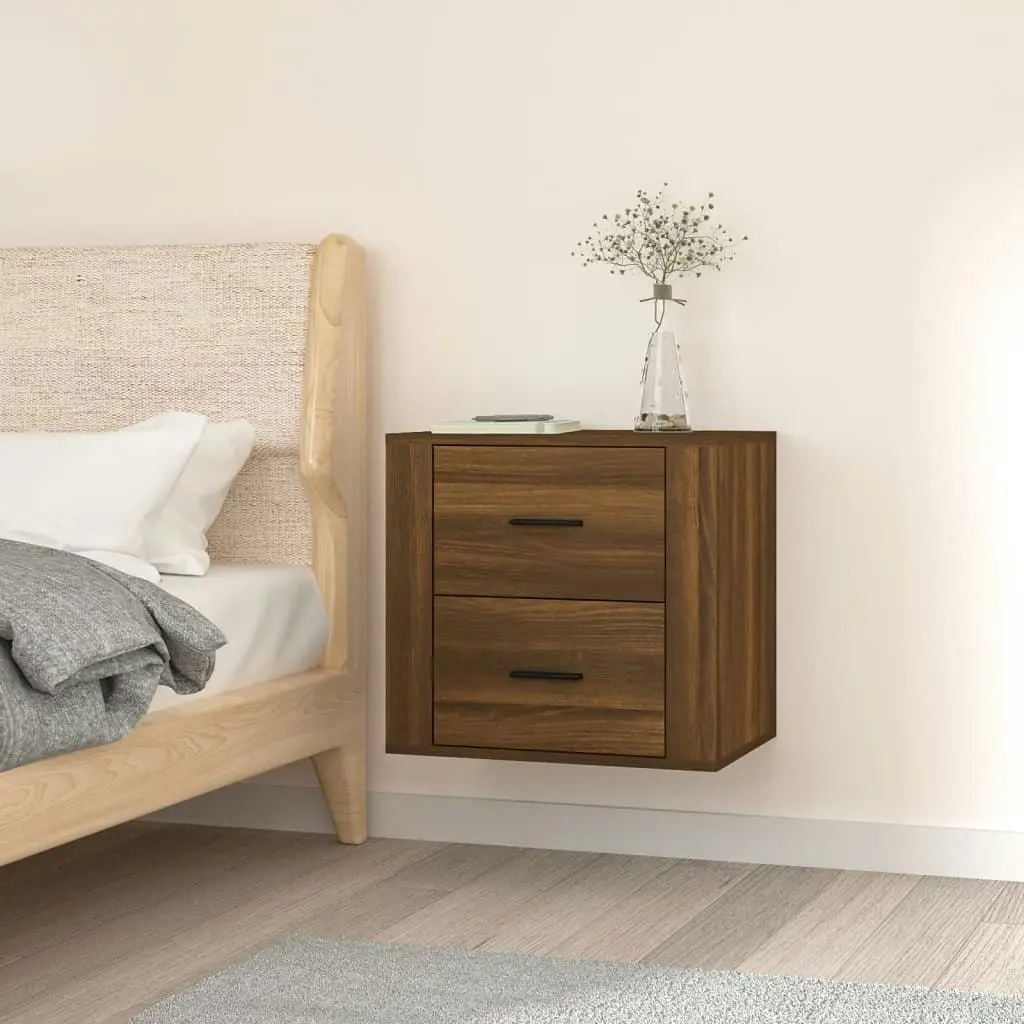 Wall-mounted Bedside Cabinet Brown Oak 50x36x47 cm 816863