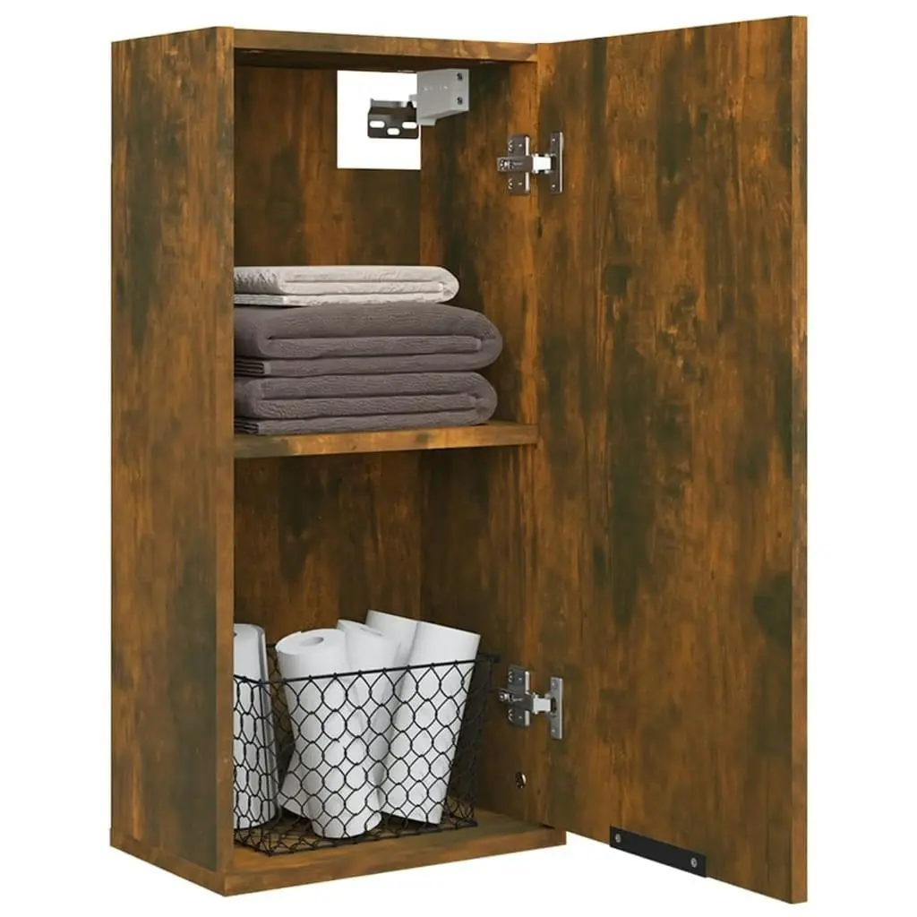 Wall-mounted Bathroom Cabinet Smoked Oak 32x20x67 cm 817060