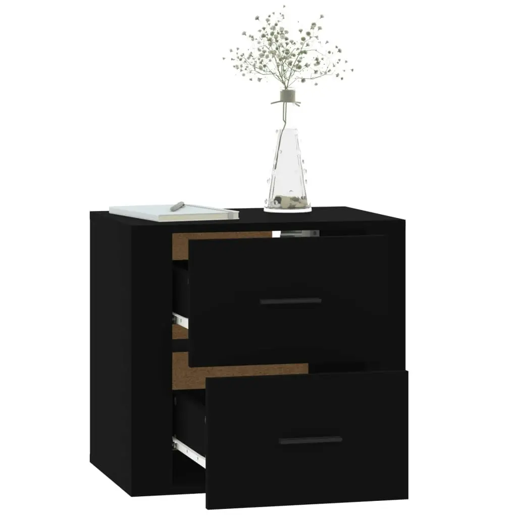 Wall-mounted Bedside Cabinet Black 50x36x47 cm 816857